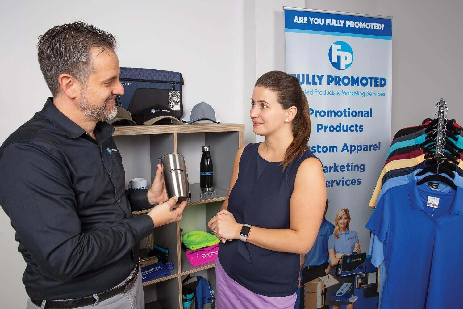 looking through the branded apparel by Fully Promoted